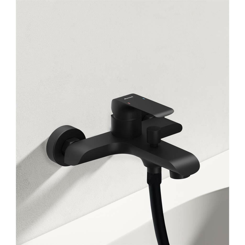 Ravak Flat Black kád csaptelep, fali, fekete FL 022.20 (X070175)
